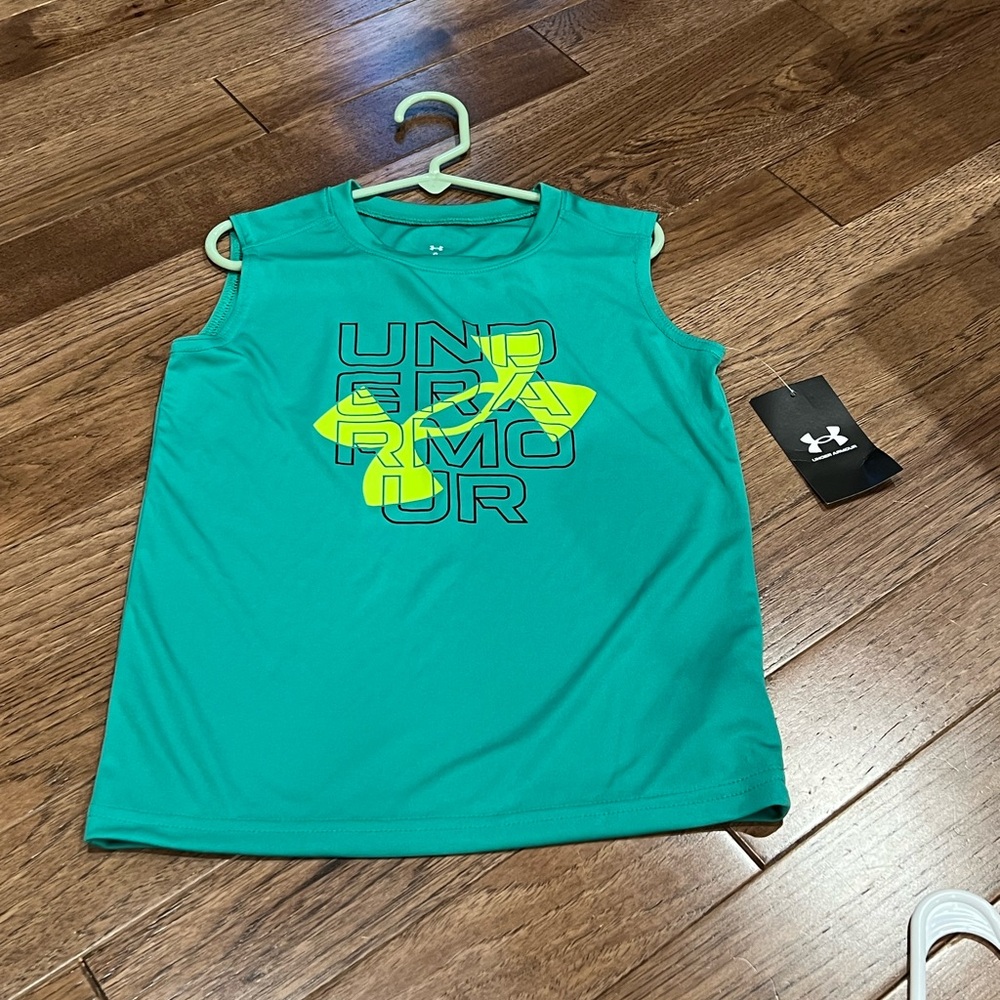 NWT Under Armour Boys Tank Top Size 6 Teal Green Color